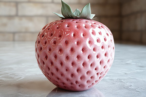 Realistic strawberry placed on a lig, a Photo by Tanuart