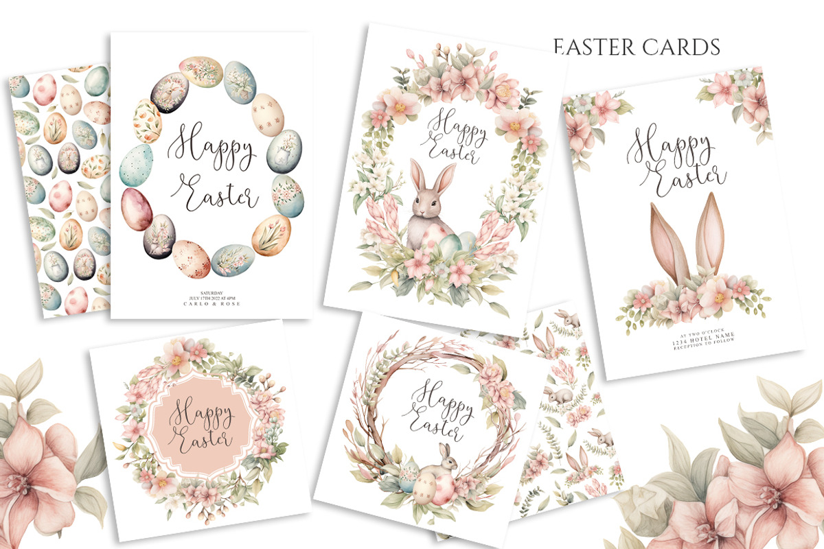 Watercolor Happy Easter Collection, a Decorative Illustration by Evgeniia (Photo 2 of 17)
