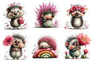 Whimsical Spring Hedgehog Clipart, an Illustration by Dream Creation (Thumbnail 6 of 7)