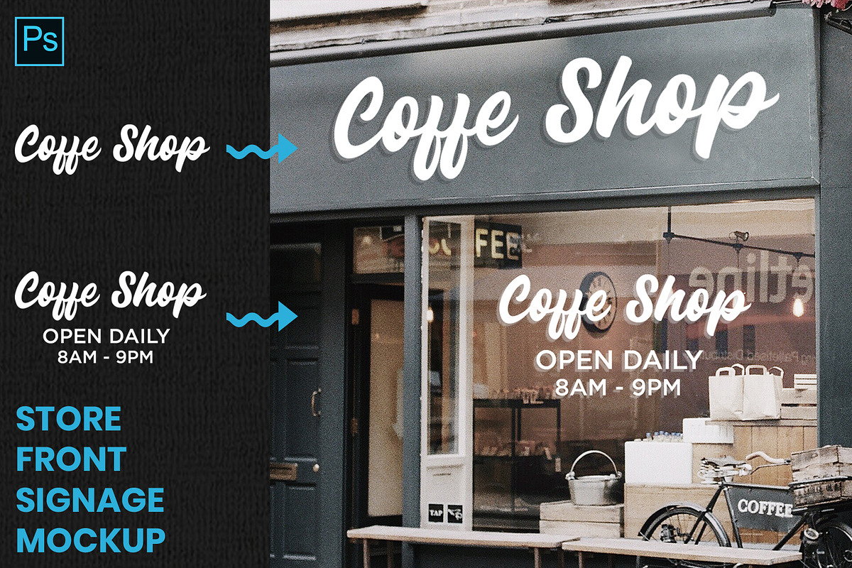 Store front Signage Logo Mockup, an Advertising Mockup by Nahar_std (Photo 3 of 6)