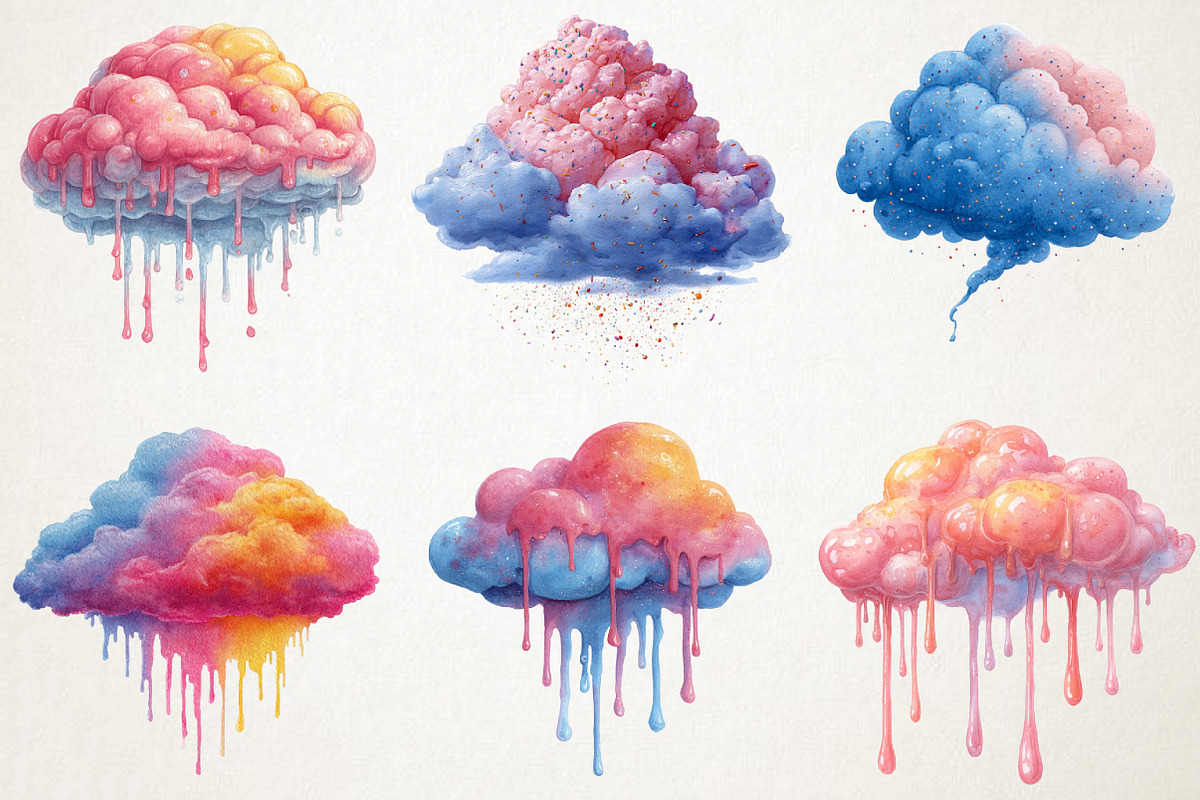 Candy Cloud Love Whimsical Clipart, an Illustration by RobertsArt (Photo 4 of 7)