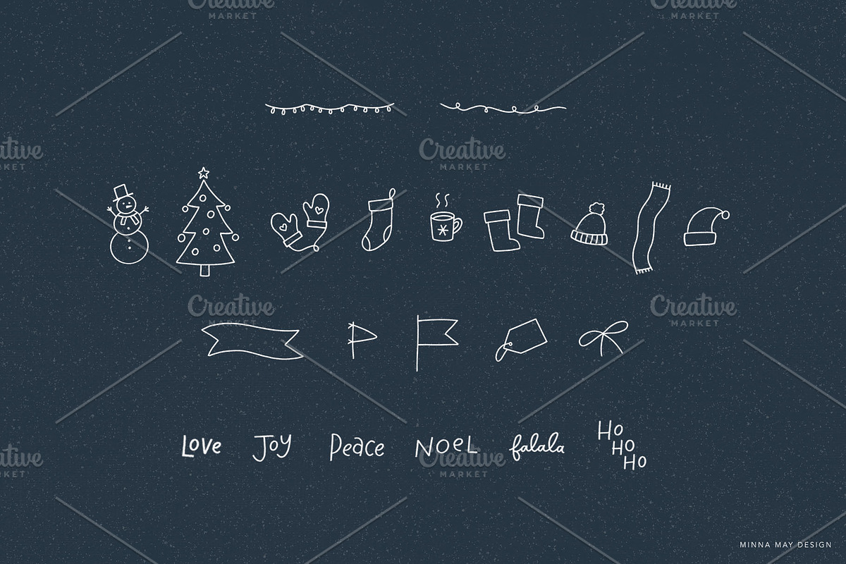 Holiday Hand-Drawn Illustrations, a Texture Illustration by Minna May Design (Photo 4 of 5)