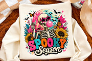 Spooky Season Skeleton PNG,, a Seasonal Illustration by Libby Wishes (Thumbnail 2 of 3)