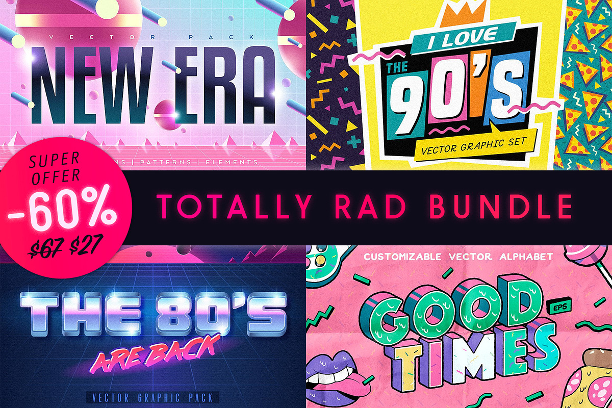 Totally Rad Bundle, a Graphic by Darumo Shop (Photo 1 of 26)