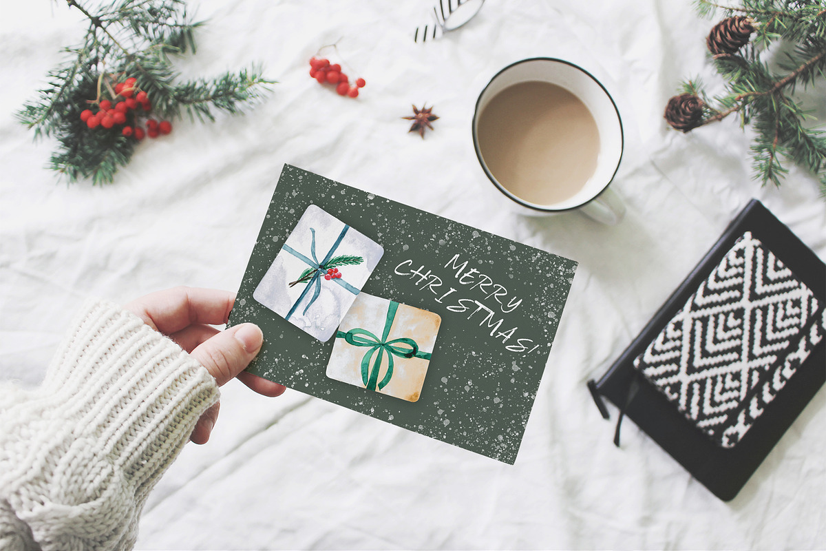 HOHOHO Christmas watercolor BUNDLE, a Seasonal Illustration by LeriaArt watercolor (Photo 3 of 24)