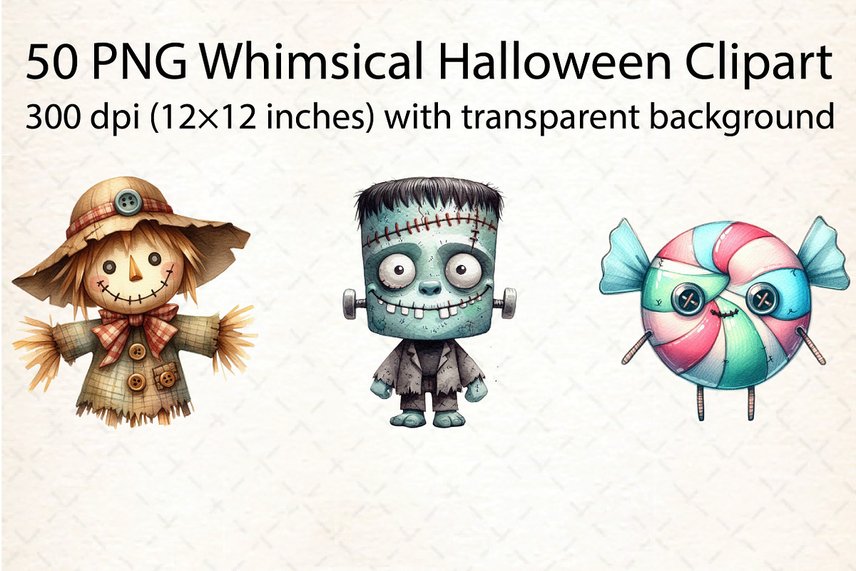Whimsical Halloween Clipart, an Illustration by DreamCafeArt (Photo 2 of 8)