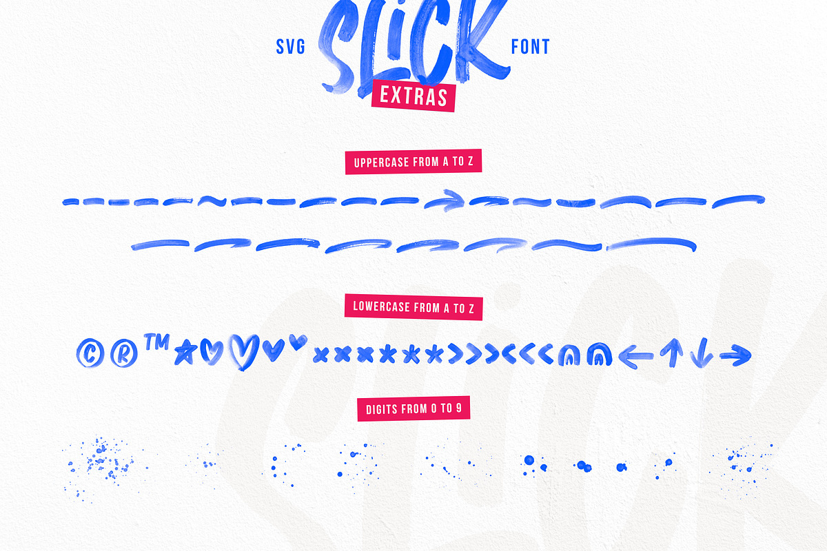 Slick SVG Brush Font + Extras, a Handwritten Font by The Paper Town (Photo 11 of 14)