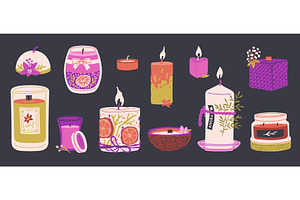 Aromatic perfume fragrance candles, an Object Illustration by Sabelskaya