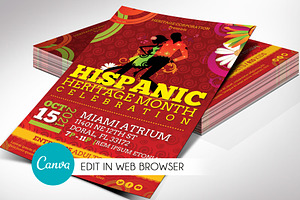Hispanic Heritage Flyer Canva, a Flyer Template by Godserv Designs
