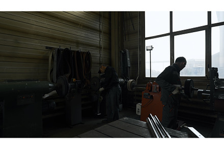 Workers polishing square shaped, an Industrial Photo by Media Whale Stock