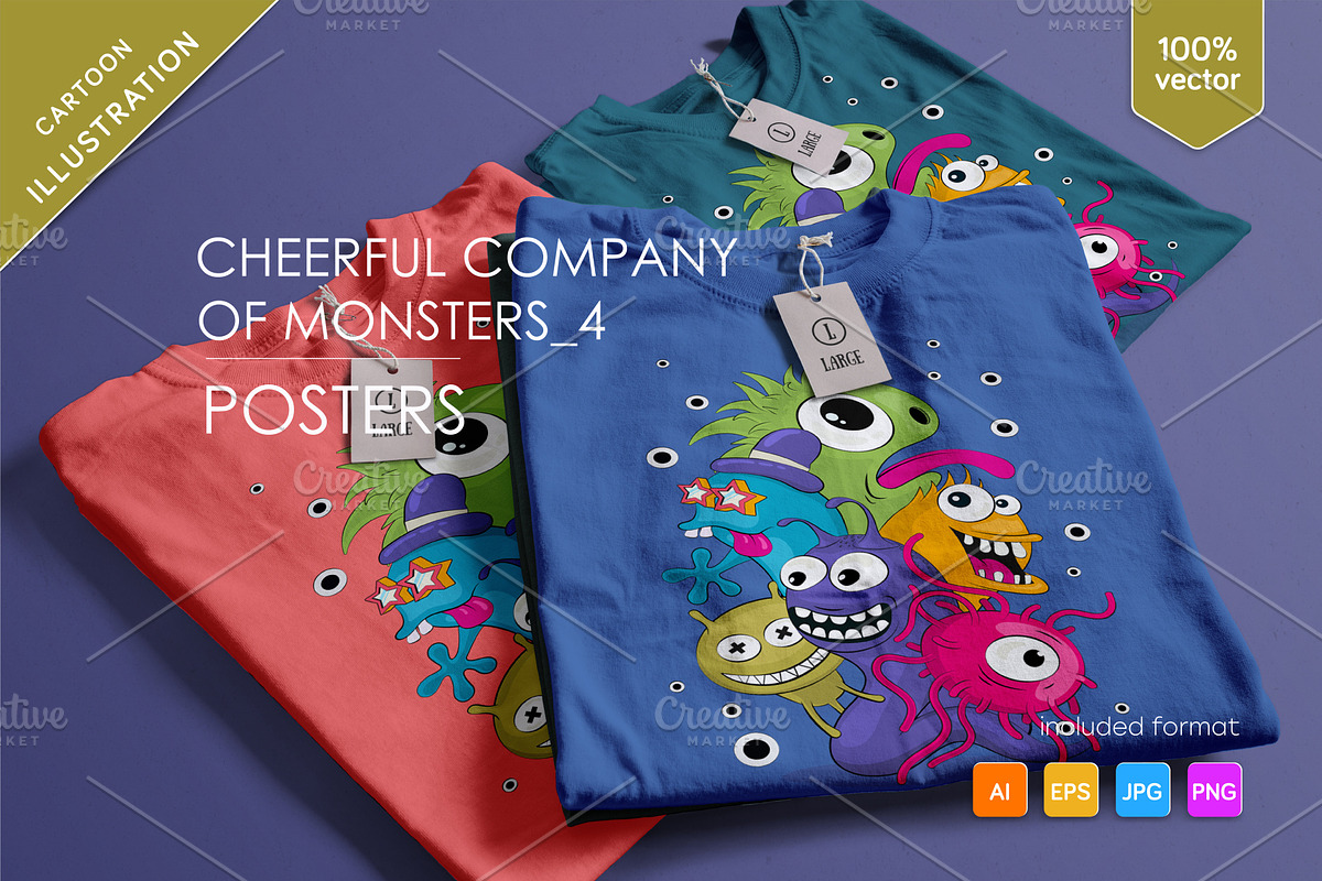 Cheerful company of monsters 04., an Animal Illustration by KENO Mascots (Photo 3 of 3)