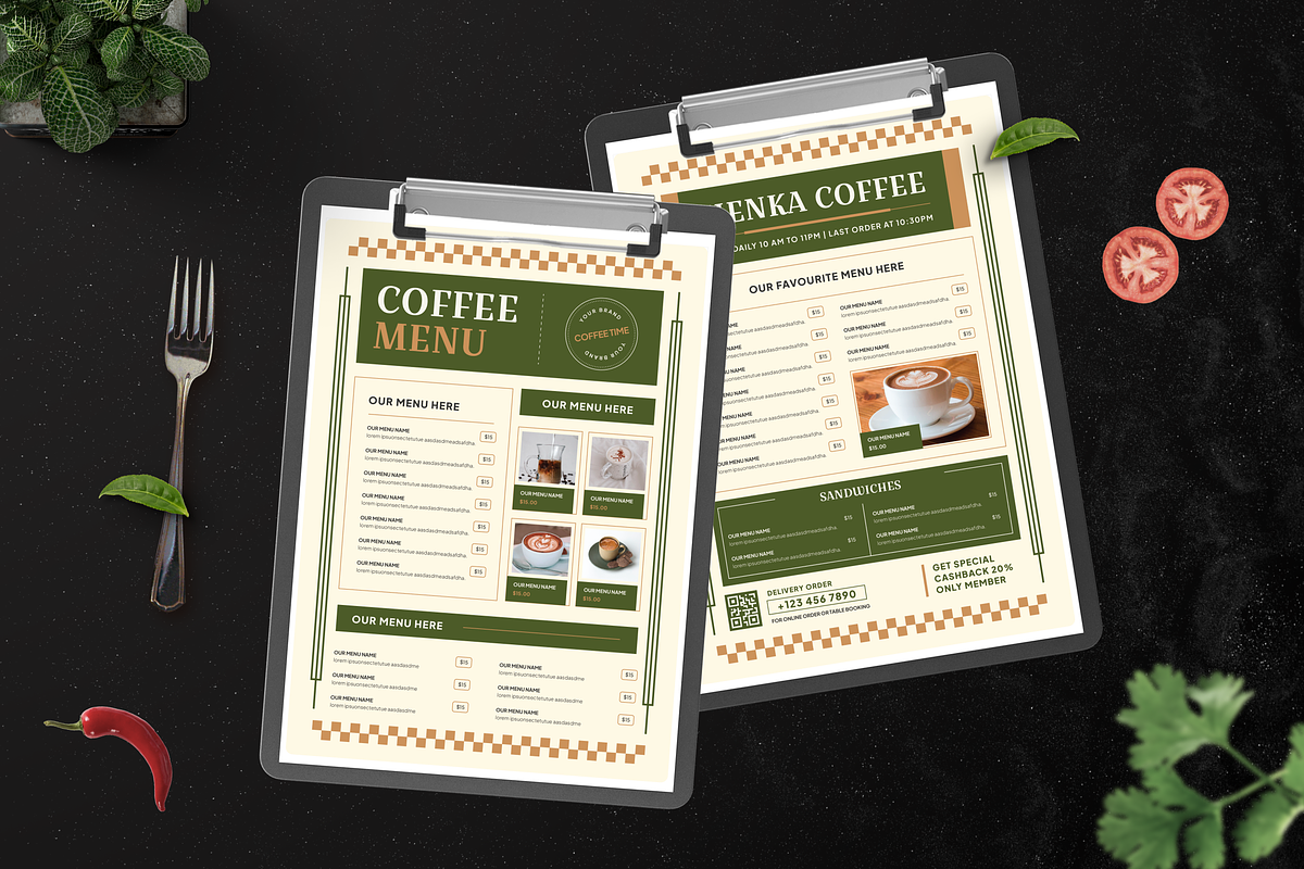 Retro Coffee Shop Menu, a Print Template by Annora Studio (Photo 4 of 4)