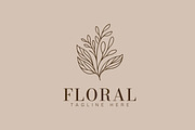 Floral Leaf Logo Minimalist Beauty, a Branding & Logo Template by Signatoro (Thumbnail 1 of 3)