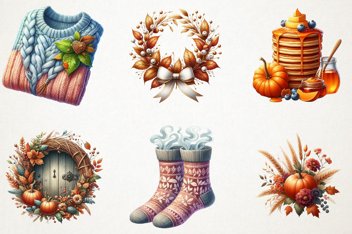 Autumn Aesthetic Elements Clipart, an Illustration by RobertsArt (Photo 3 of 7)