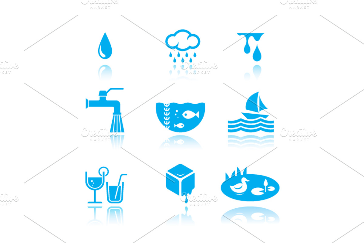 water symbol set, a Decorative Illustration by Watchada's factory