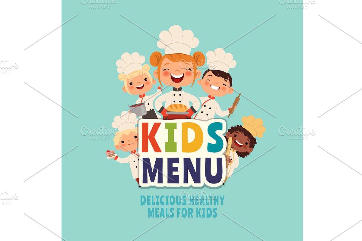 Kids menu. design template with, a Food Illustration by Onyx