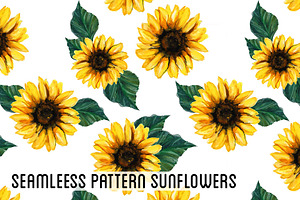 Seamleess Pattern Sunflowers