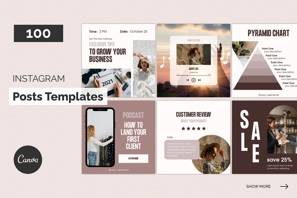 Neutral Social Media Pack Canva