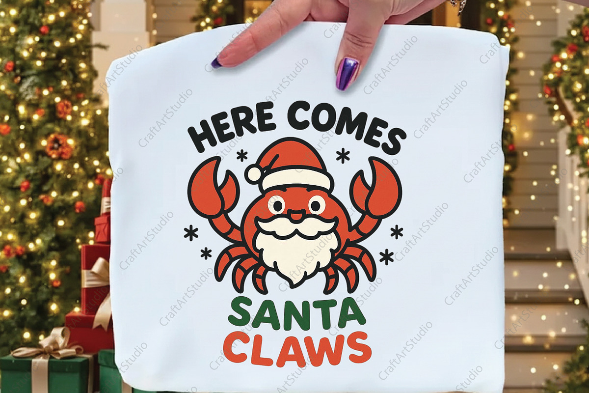 Here Comes Santa Claws PNG, an Illustration by CraftArtStudio (Photo 3 of 4)
