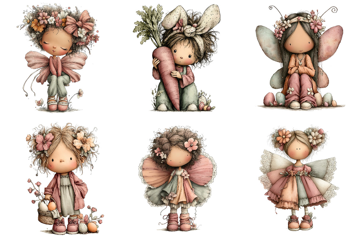 Whimsical Easter Fairy Clipart, an Illustration by DreamArtGraphic (Photo 4 of 5)