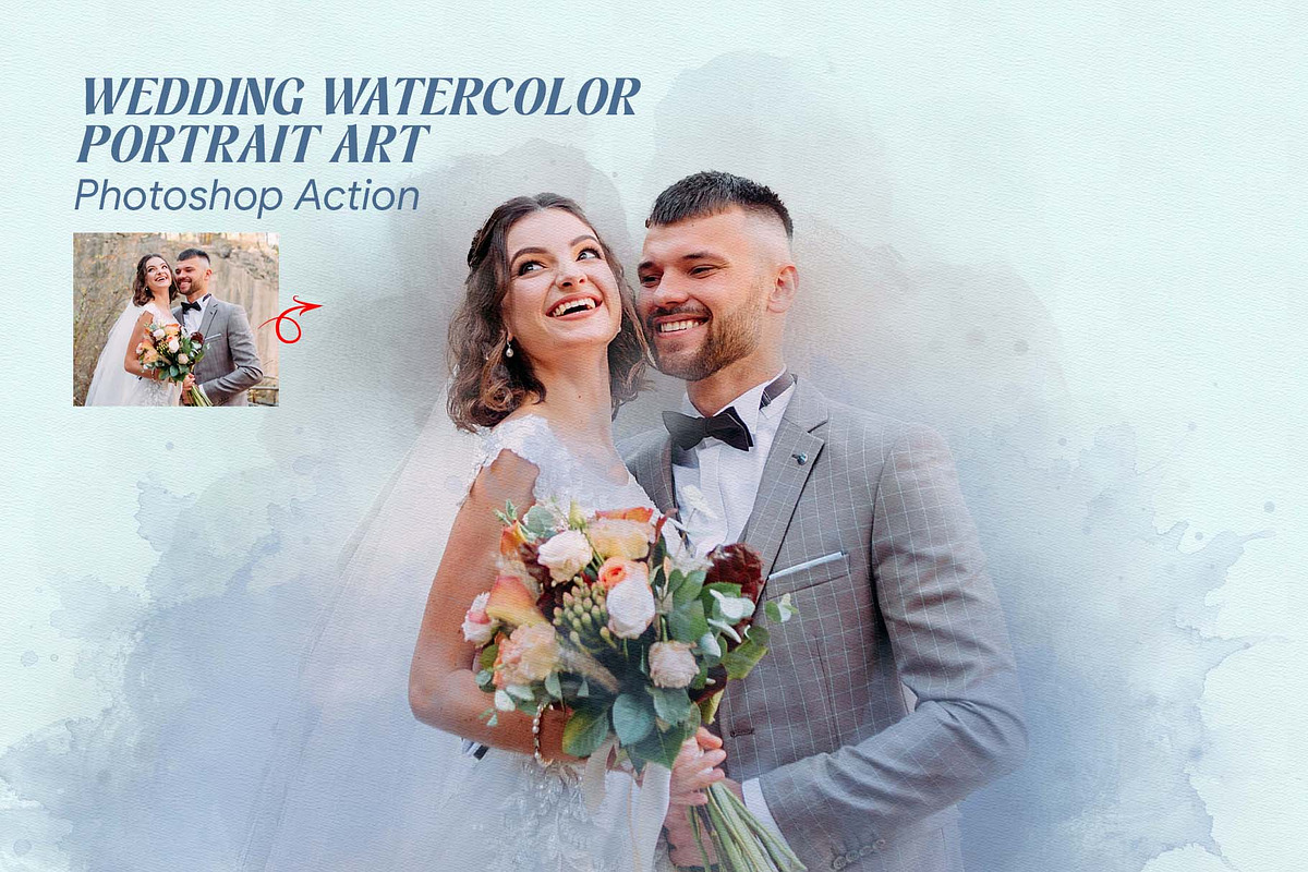 Wedding Watercolor Portrait Action, an Action Add-On by MRI STUDIO (Photo 12 of 12)