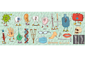Cartoon groovy medicine, a Healthcare Illustration by Vector Tradition