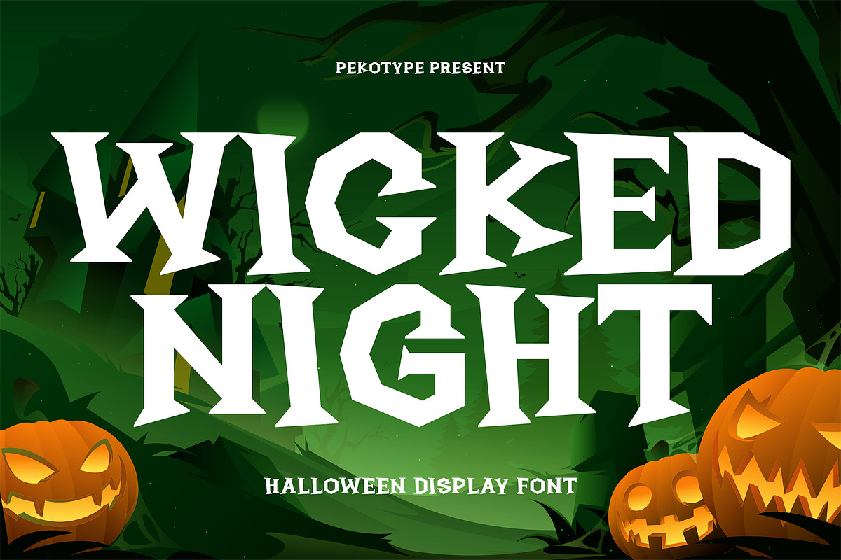 Wicked Night – Spooky Halloween Font, a Font by Pekotype (Photo 1 of 13)