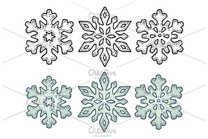Set Snowflakes. Vector vintage black engraving illustration., an Object Graphic by MoreVector