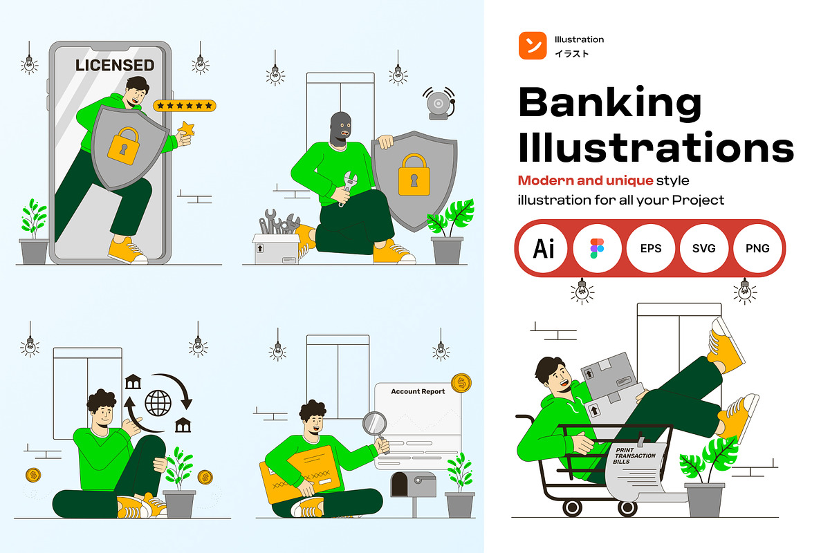 Modern Banking Illustration, an Illustration by orenjidesign (Photo 1 of 8)