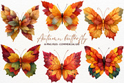 Autumn Leaves Butterfly Clipart PNG, a Seasonal Illustration by SugarCloudStudioArt (Thumbnail 1 of 4)