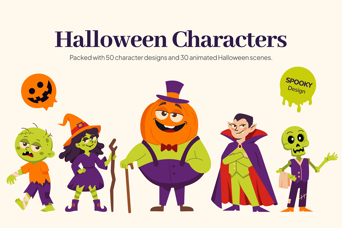 80 Halloween Illustration Bundle, a Seasonal Illustration by Prosymbols (Photo 1 of 10)