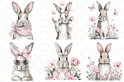 Whimsical Easter Bunny Clipart PNG, an Illustration by Black Bird Studio (Thumbnail 4 of 5)