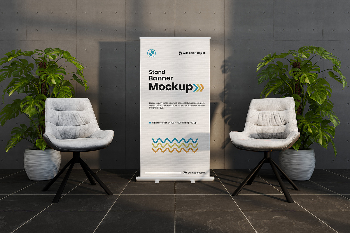 Roll Up Banner Mockup, an Advertising Mockup by Artlogs x Modaldesain (Photo 1 of 3)