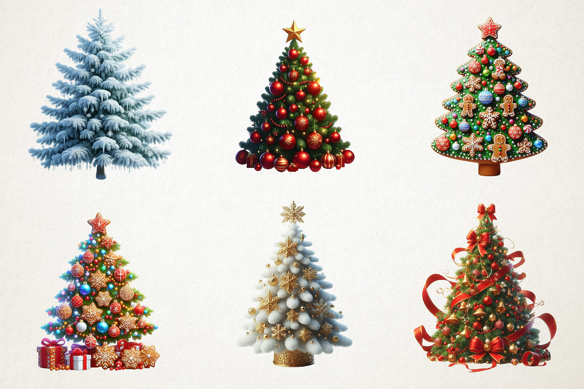 Christmas Trees & Gifts Watercolor, an Illustration by RobertsArt (Photo 5 of 7)