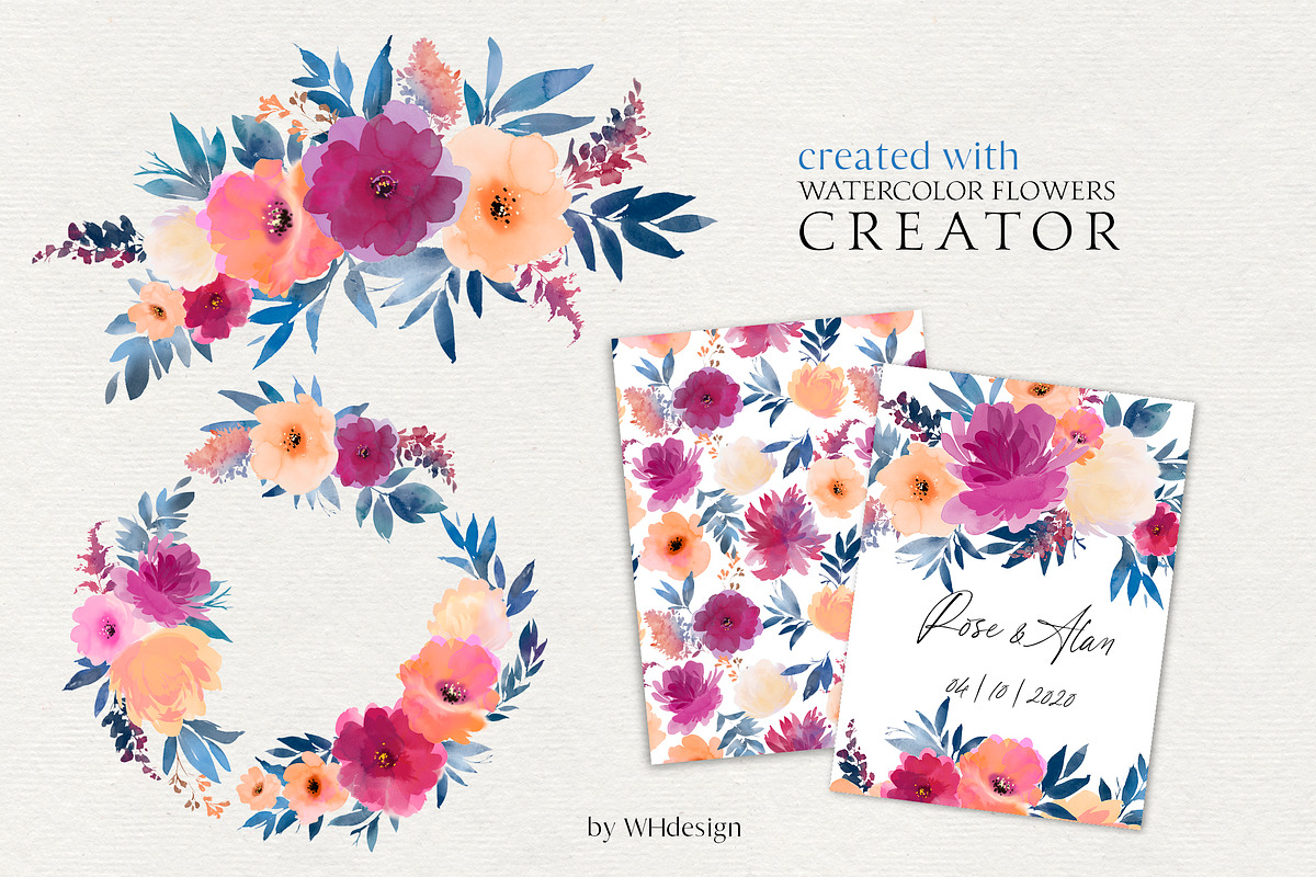 Watercolor Flowers Procreate Creator, a Brush Add-On by whiteheartdesign (Photo 5 of 8)