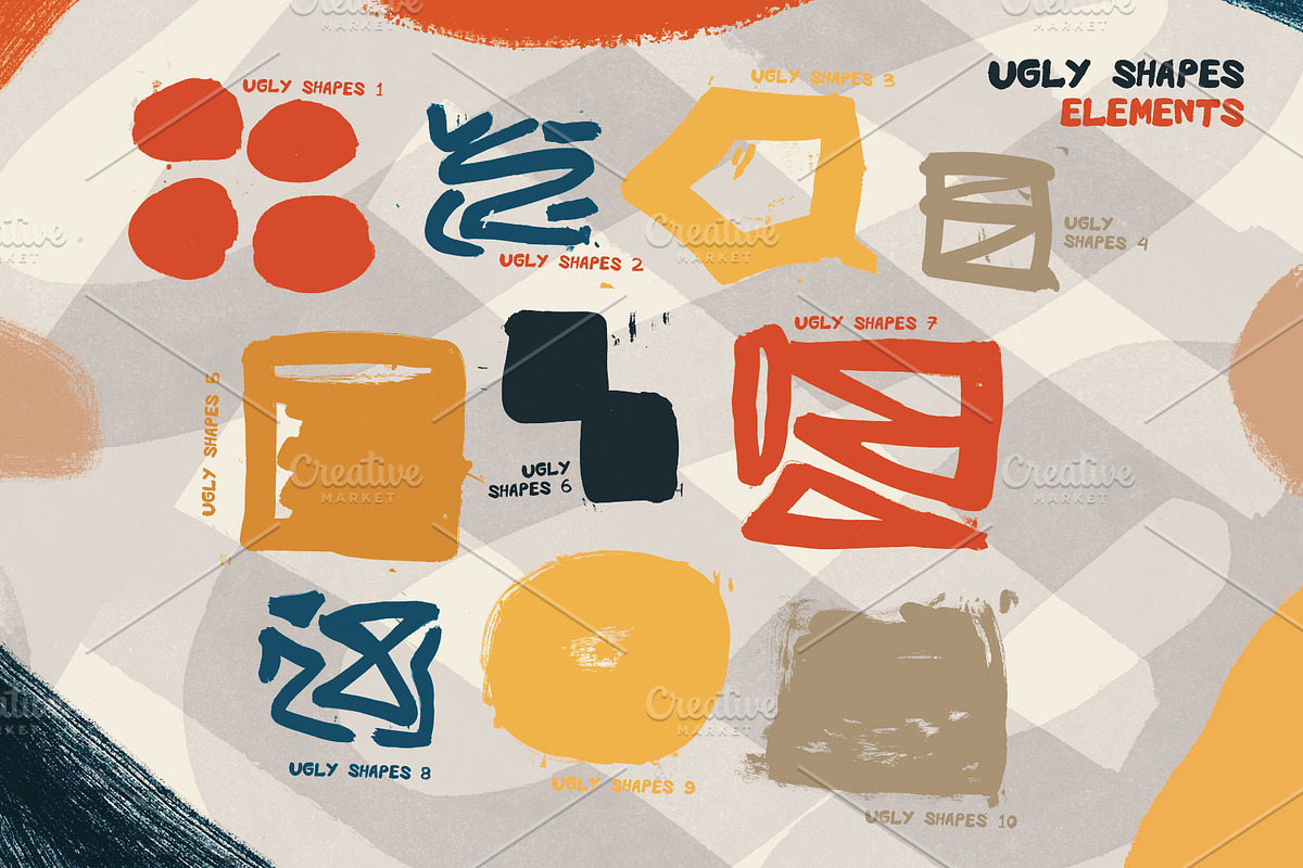 Ugly Shapes: 70 Shape Elements, a Pattern Graphic by nicholasasmita (Photo 3 of 19)