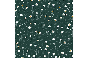 Meadow flowers seamless pattern, an Object Illustration by Toltemara