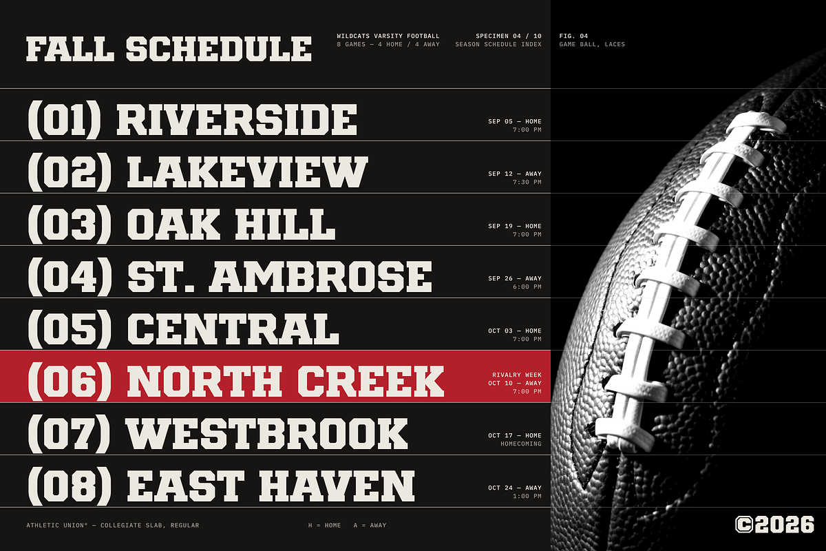 Athletic Union - College Typeface, a Slab Serif Font by HipFonts (Photo 16 of 18)