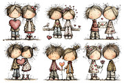 Valentine's Day Lovers Clipart, an Illustration by Pixels.Craft (Thumbnail 4 of 5)