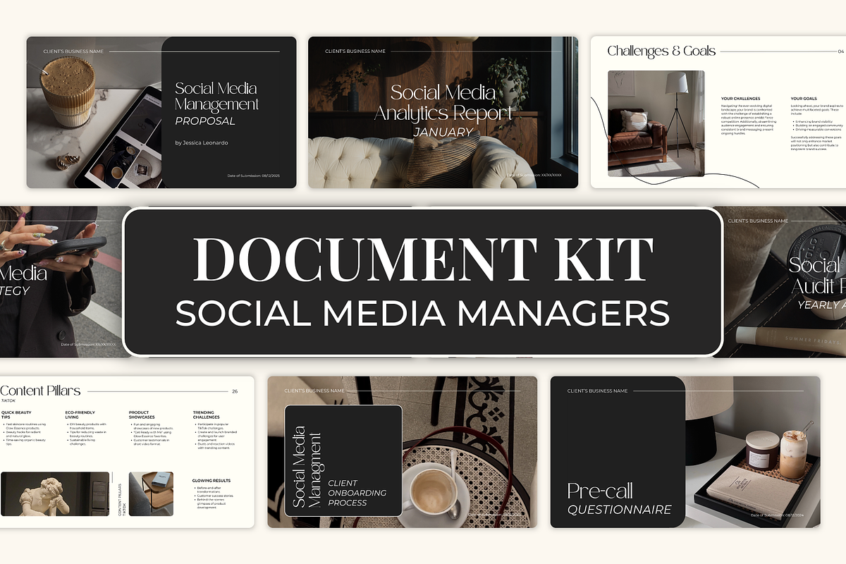 Social Media Managers Document Kit, a Marketing Template by Meraki Templates (Photo 1 of 9)