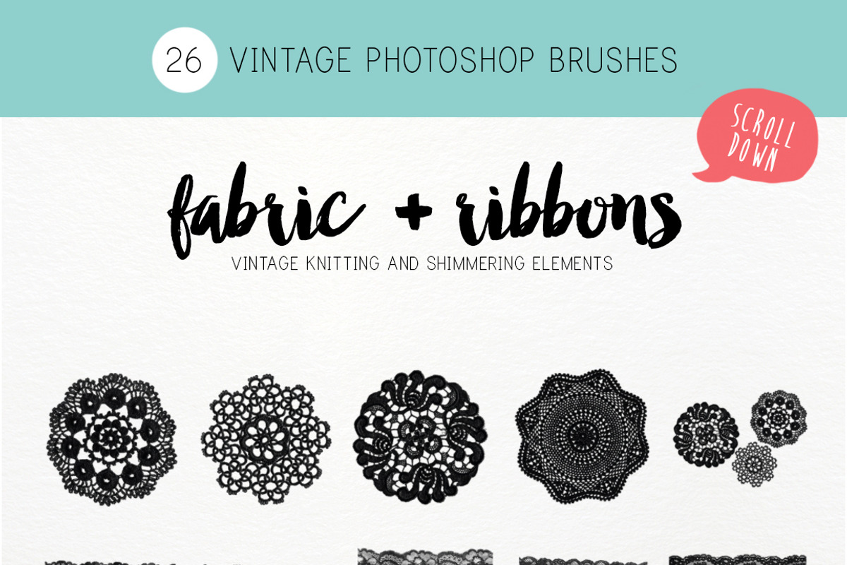 Fabric Fancy photoshop brushes, a Brush Add-On by Studio-Charlie (Photo 2 of 2)