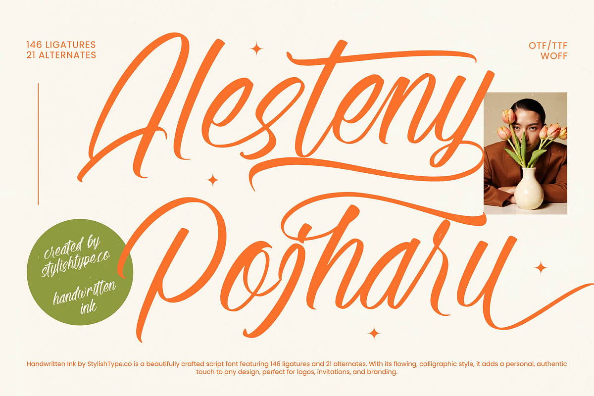 Alesteny Pojharu Handwritten Ink, a Script Font by stylishtype.co (Photo 1 of 20)