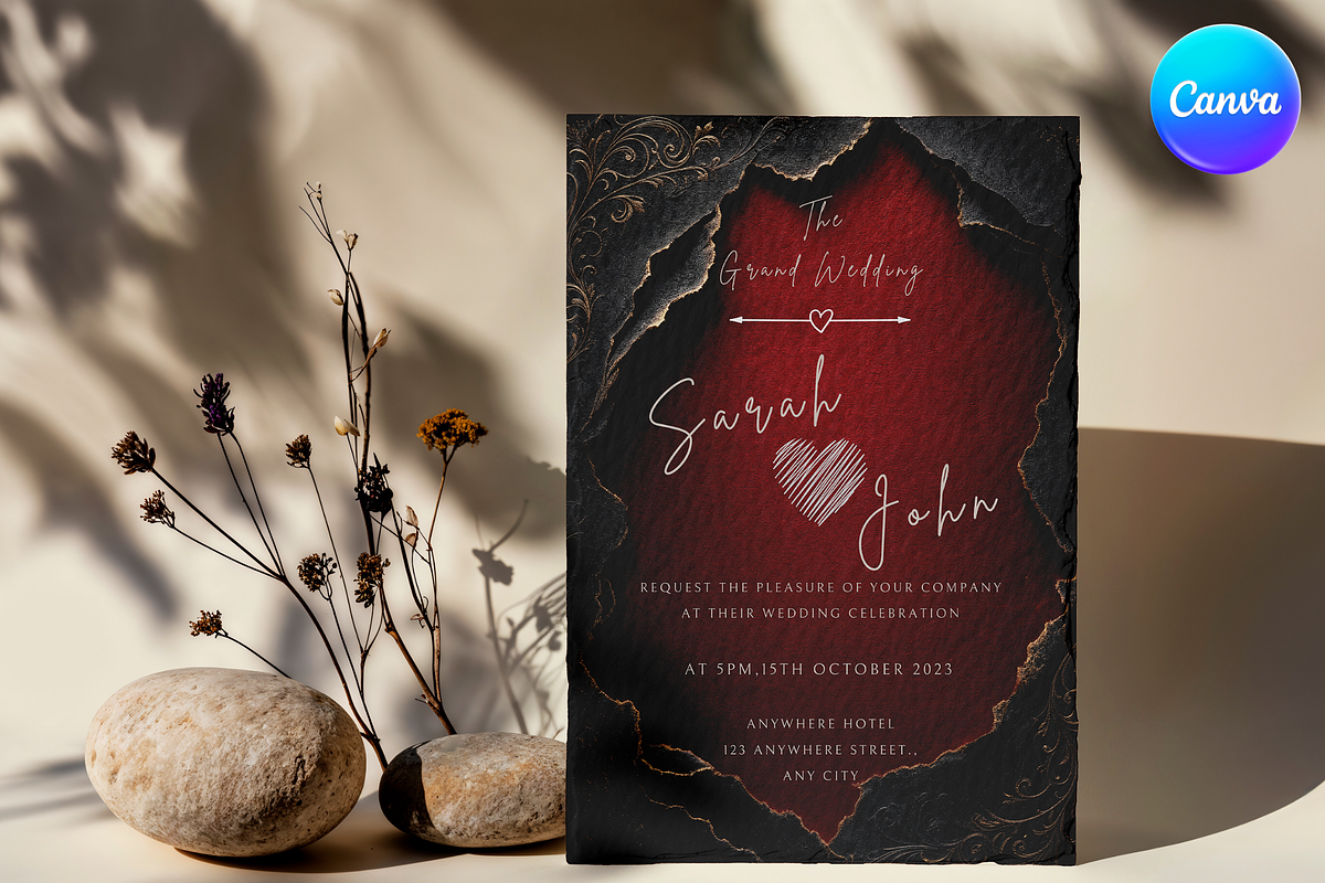 Red Torn Paper Wedding Invitation, an Invitation Template by InvitingStorys (Photo 2 of 12)