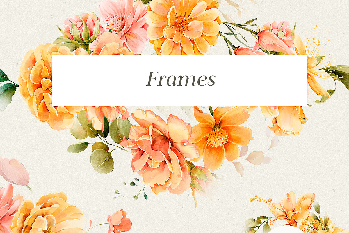 Watercolor Yellow Peach Flowers, a Decorative Illustration by Damian Roh (Photo 8 of 16)
