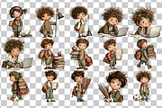 School Kids PNG Clipart Bundle, a Person Illustration by Nicolle's Colorful Art (Thumbnail 3 of 6)