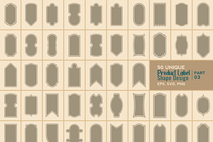50 Vintage Label Shape Collection, a Decorative Illustration by Photoshop Action