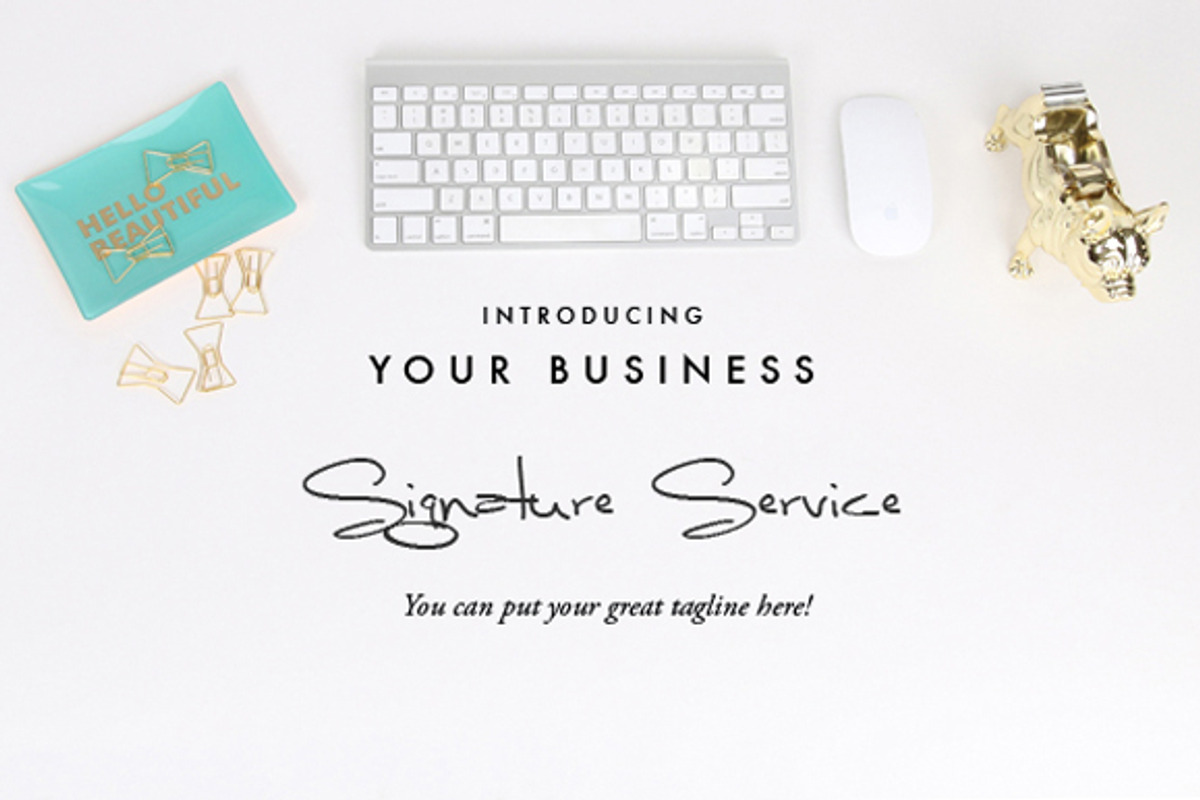 Styled Stock Photo Mac Keyboard Gold, a Pens & Pencil Mockup by Stockographer