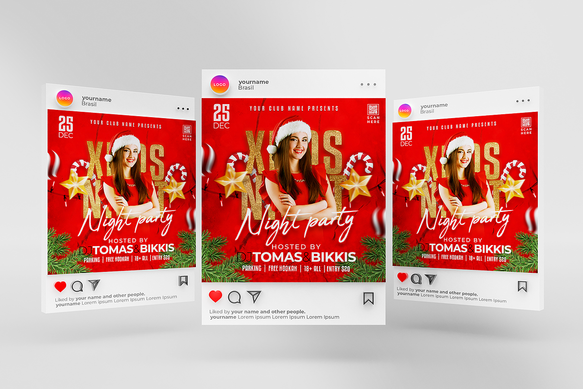 Christmas Party Flyer (Editable), a Flyer Template by Creativpixl (Photo 4 of 4)
