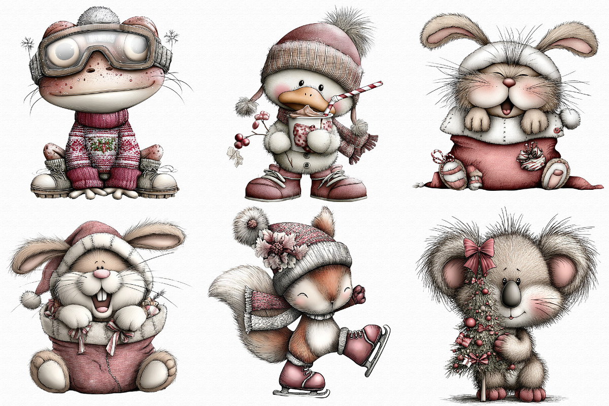 Whimsical Christmas Animal 21 PNG, an Animal Illustration by Libby Wishes (Photo 4 of 7)