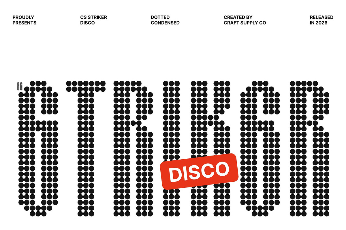 CS Striker Disco, a Sans Serif Font by Craft Supply Co. (Photo 1 of 8)